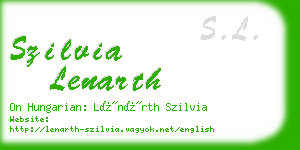 szilvia lenarth business card